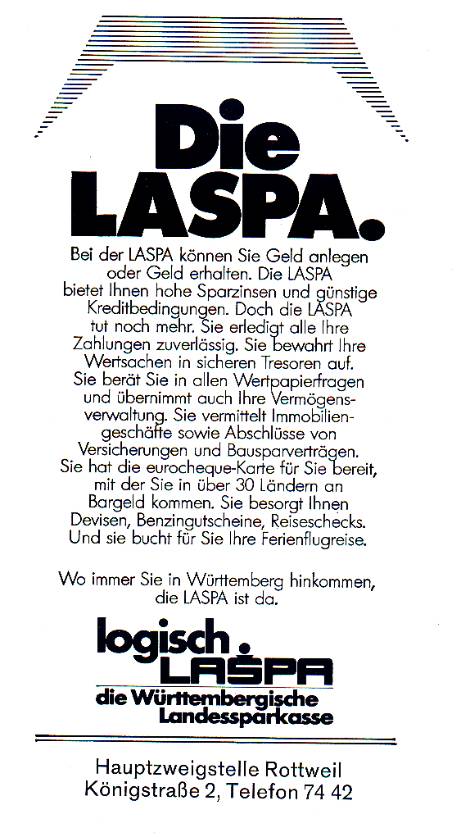 Themen 2001 Februar2001 Branchenverzeichnis 1972 Banken Werbung LASPA LASPA 1972 01.jpg