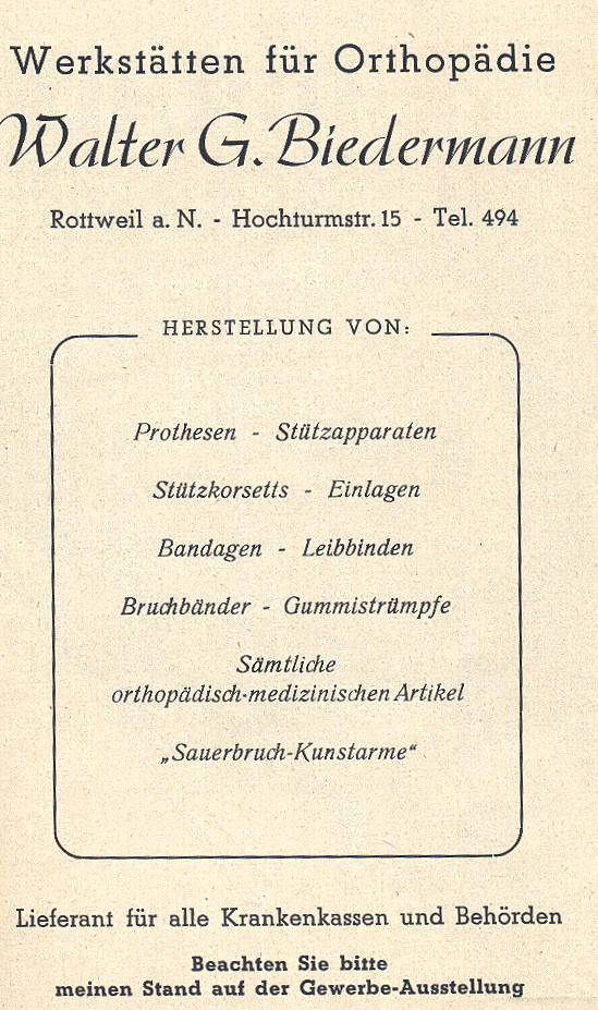 Themen 2001 Februar2001 Branchenverzeichnis 1972 Orthopaedie Werbung Biedermann Biedermann 1950 01.jpg