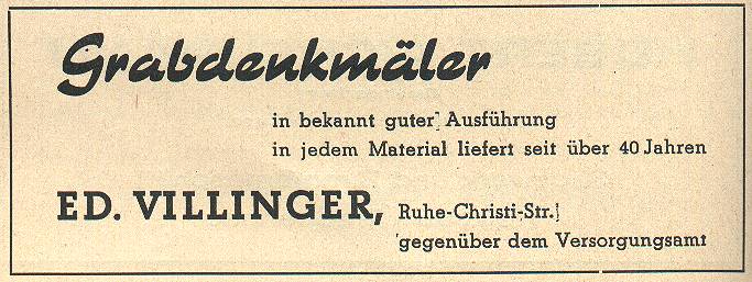 Themen 2001 Februar2001 Branchenverzeichnis 1972 Steinbildhauer Werbung Villinger Villinger 1950 01.jpg