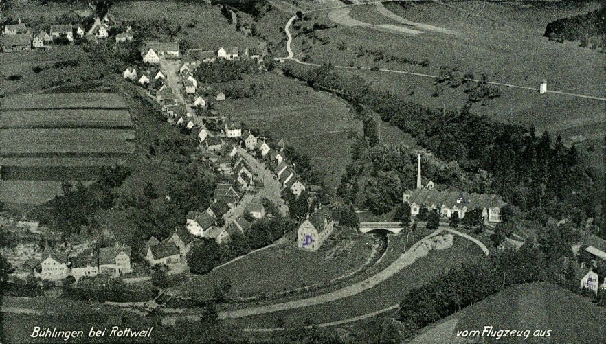 Ansichten Luftbilder 1950 Buehlingen LuftbildBuehlingen um 1950 01.jpg