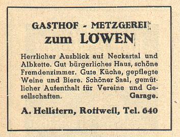 Themen 2001 Februar2001 Branchenverzeichnis 1972 GaststaettenFremdenzimmer Werbung Loewen Loewen 1950 01.jpg