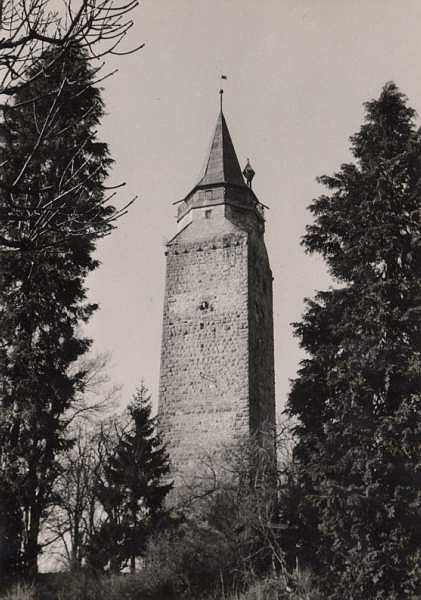Datei:Ansichten Innenstadt Gebaeude Hochturm Um1957 Hochturm Um 1957 02.jpg