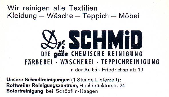 Themen 2001 Februar2001 Branchenverzeichnis 1972 ChemischeReinigungen Werbung Schmid Schmid 1972 01.jpg