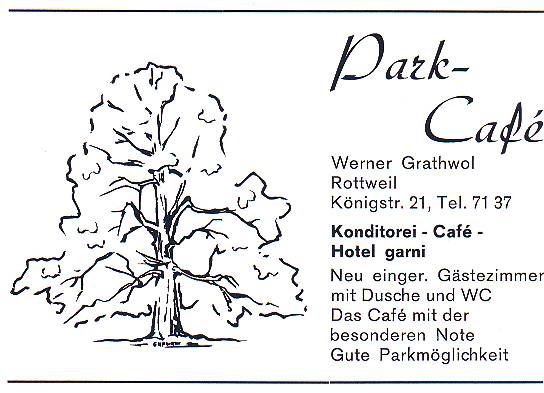 Themen 2001 Februar2001 Branchenverzeichnis 1972 GaststaettenFremdenzimmer Werbung ParkCafe ParkCafe 1972 01.jpg