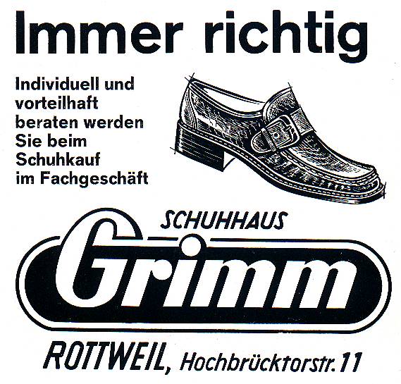 Themen 2001 Februar2001 Branchenverzeichnis 1972 Schuhmacher Werbung Grimm SchuhhausGrimm 1972 01.jpg