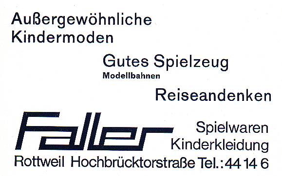 Themen 2001 Februar2001 Branchenverzeichnis 1972 Sonstiges Werbung Faller Faller 1972 01.jpg