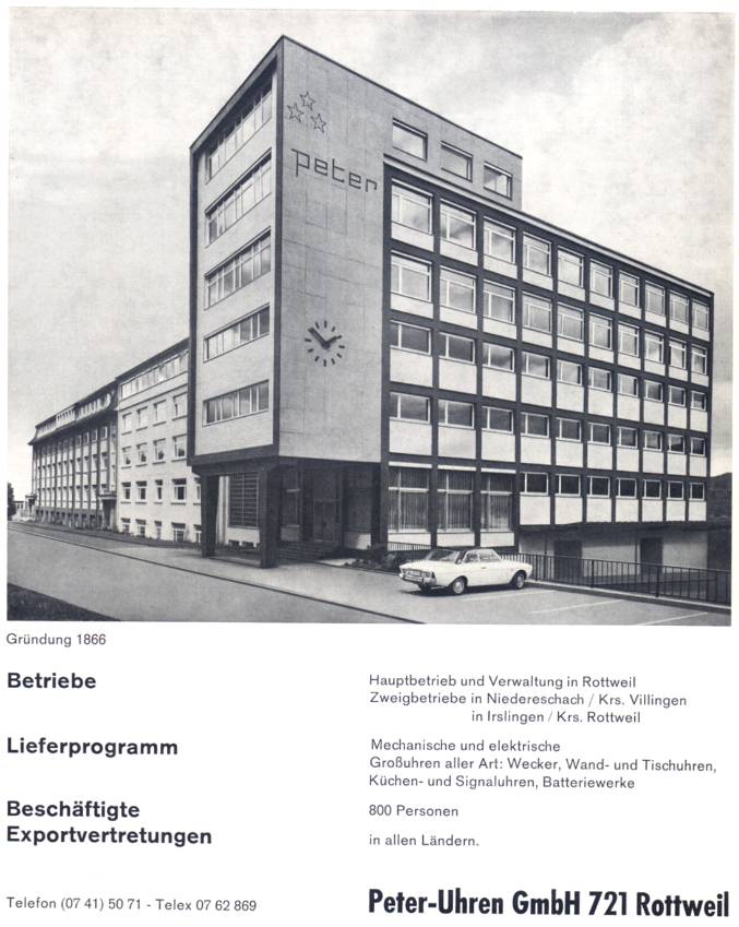Themen 2001 Februar2001 Branchenverzeichnis 1972 Industrie Werbung Peter-Uhren Peter Uhren 1970 01.jpg