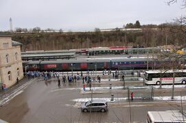 Eishockeysonderzug am Bahnhof Rottweil 30.12.2017, Copyright: Heinz Zimmermann