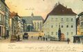 Der Marktbrunnen und das Hauptkreuz Rottweils um das Jahr 1900